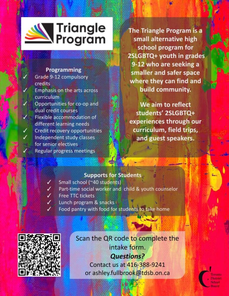 Triangle Program – Canada's only 2SLGBTQ+ classroom